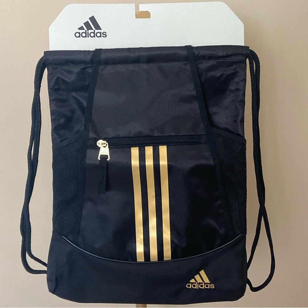 Adidas Alliance II Sackpack Drawstring Black/Gold Metallic